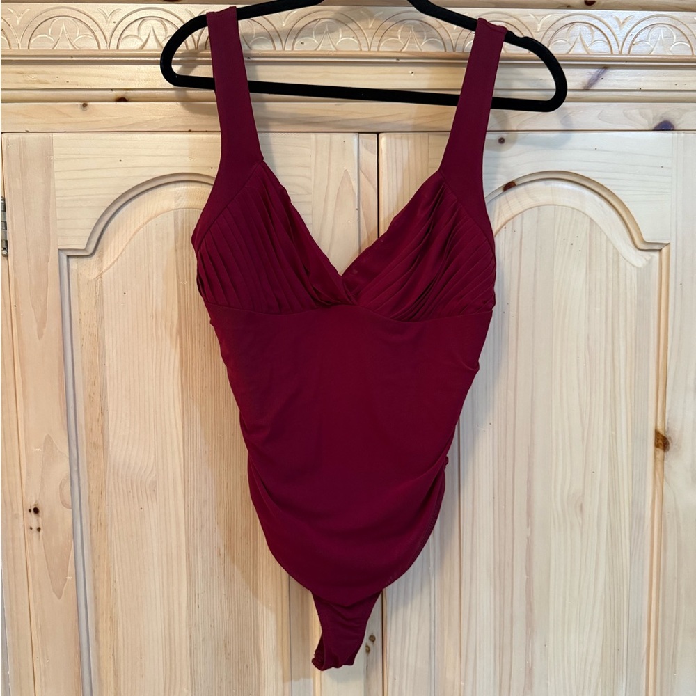 Princess Polly Burgundy Mesh Bodysuit